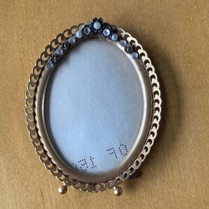 Vintage Small Metal Photo Frame - Oval